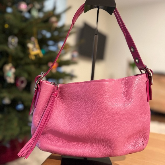 Coach Vibrant Pink Leather Shoulder Bag - Picture 2 of 16